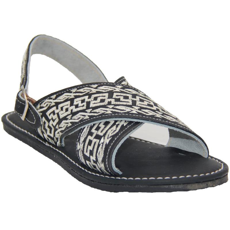 Men’s Mexican Huarache Leather Embroidered Sandal