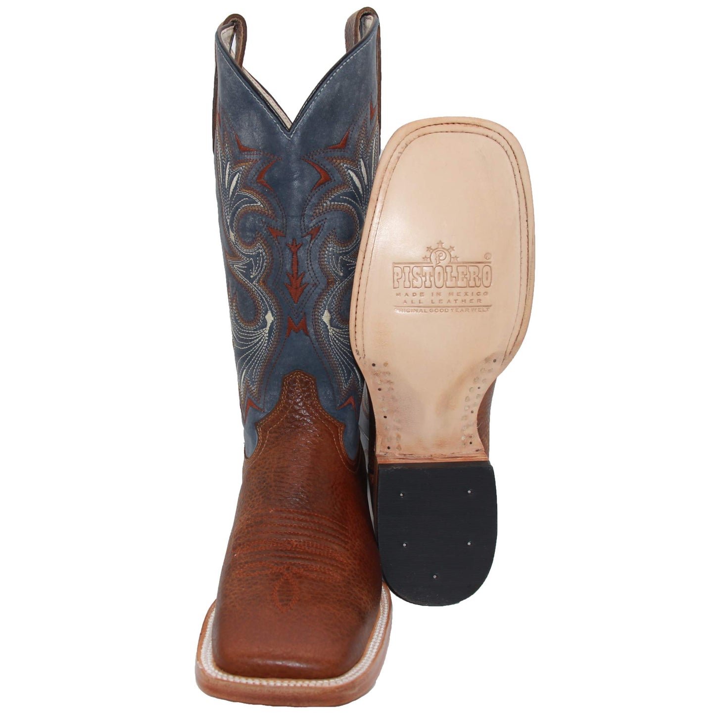 Men's Genuine Leather Square Toe Cowboy Boot