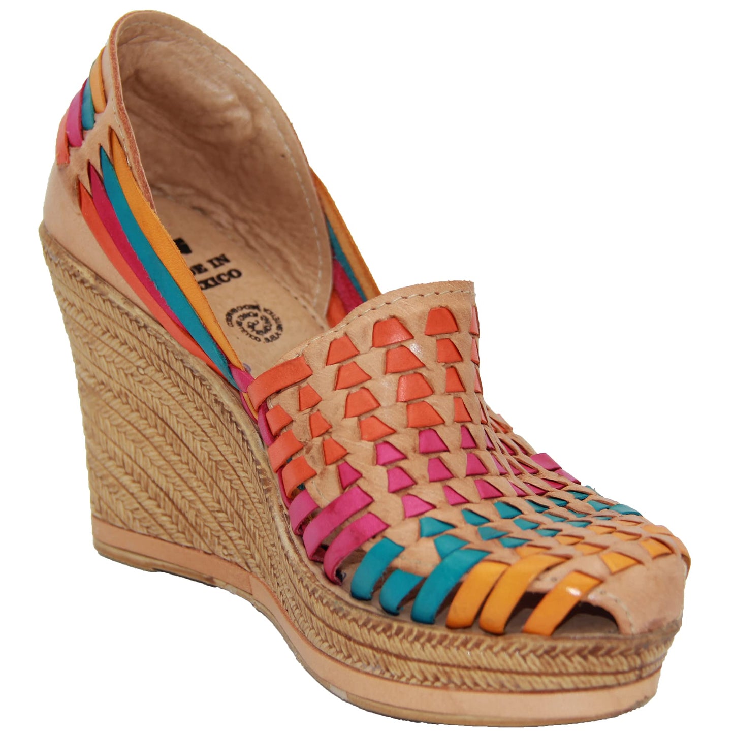 Women's Leather Mexican Huarache Wedge Sandal