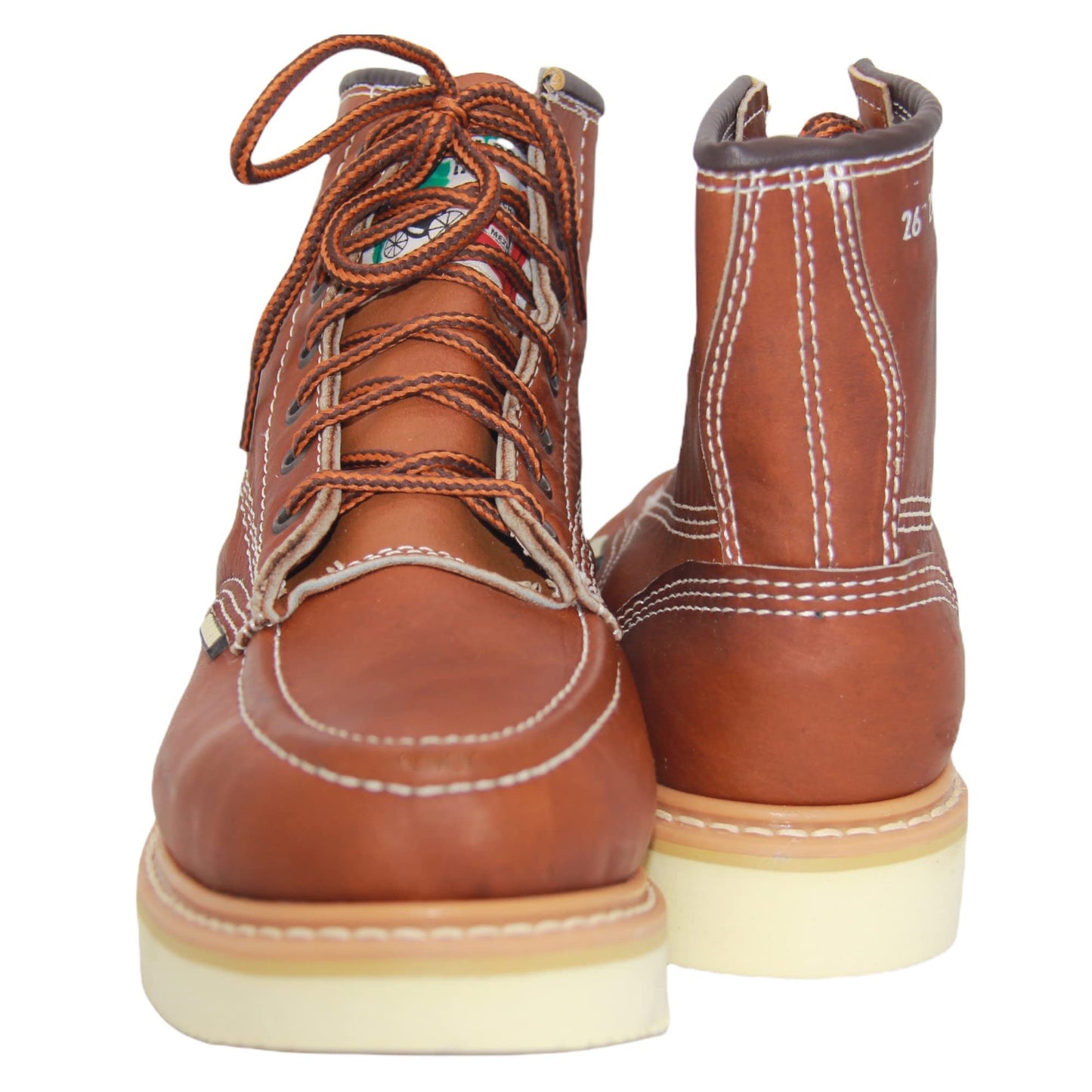 Men's Leather Lace Up Moc Toe Soft Toe Work Boot