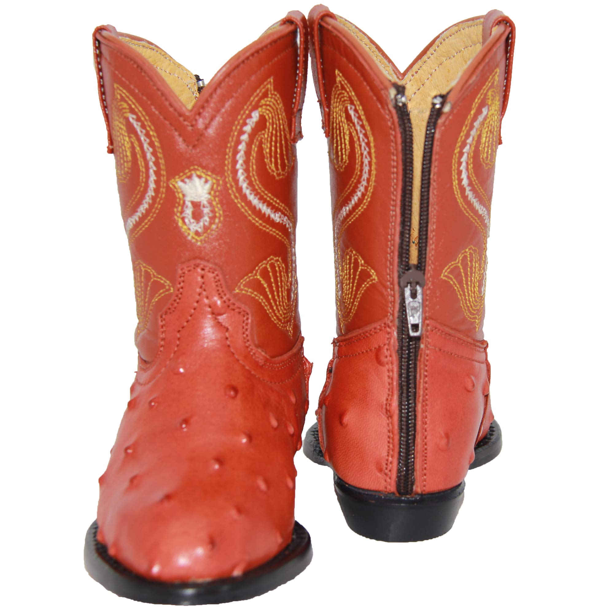Kids Cowboy Boot Infant Toddler Ostrich Print Western Boot