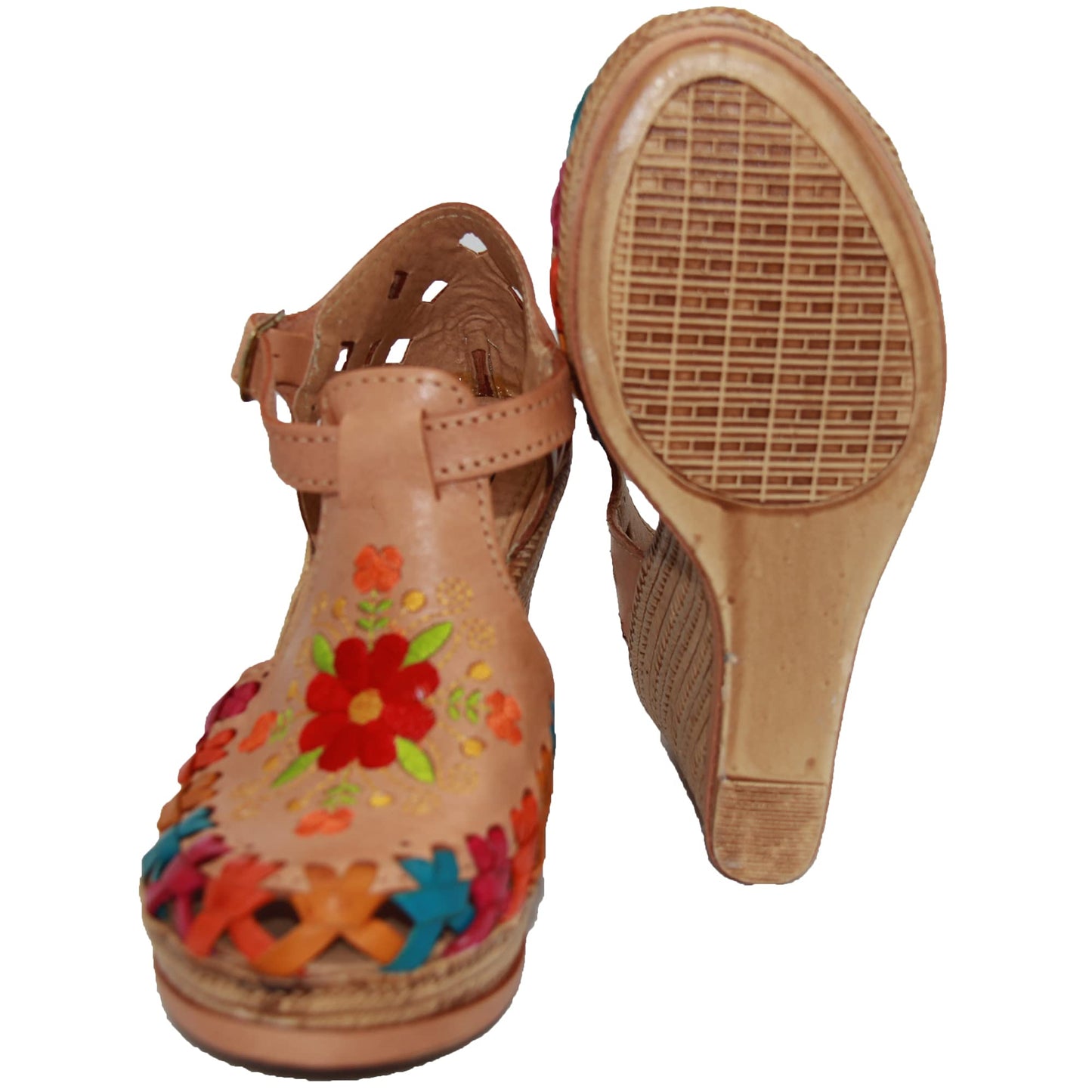 Women's Leather Mexican Huarache Wedge Sandal