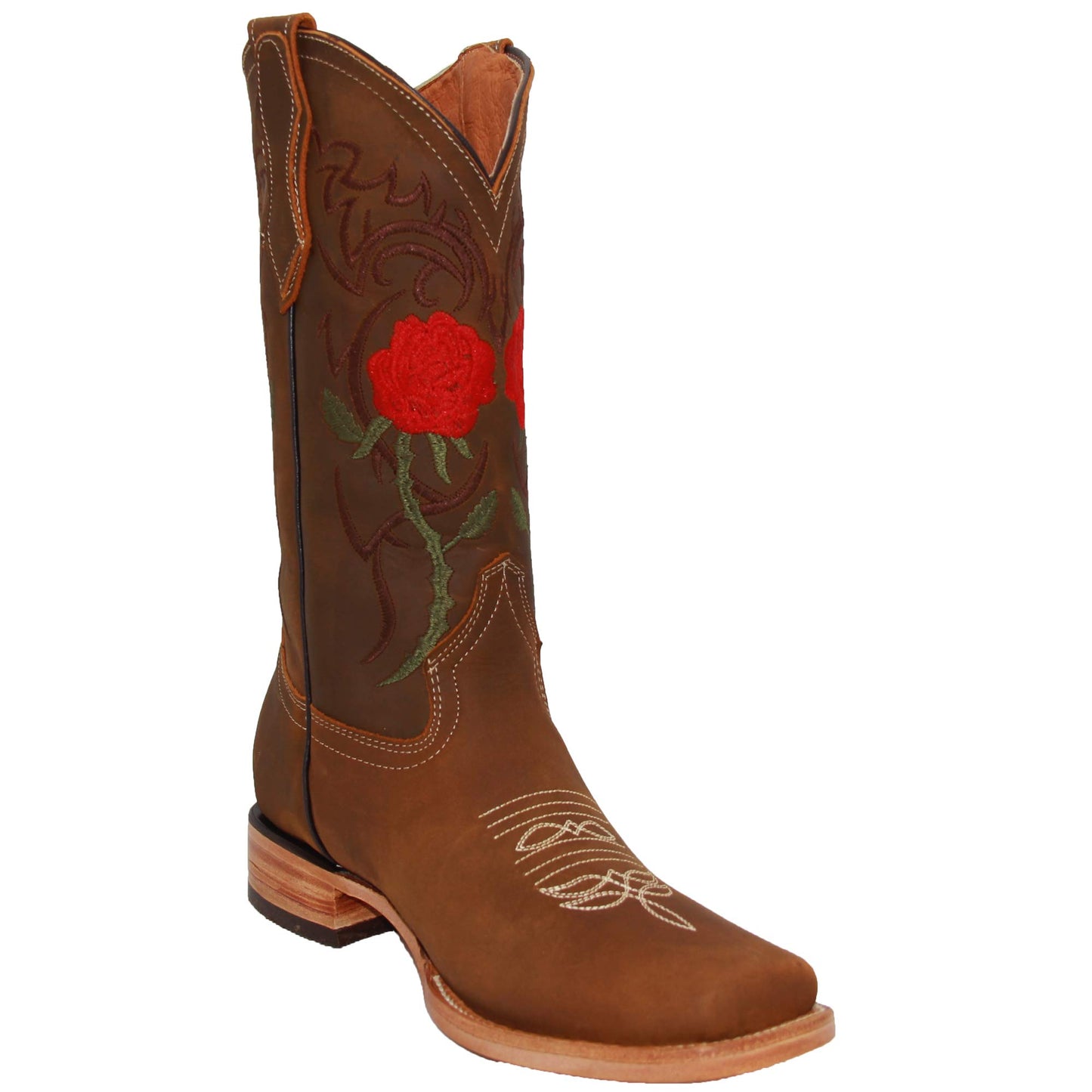 Women’s Leather Floral Embroidered Cowgirl Western Boot