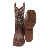 Women’s Dark Brown Leather Mid Calf Western Boot