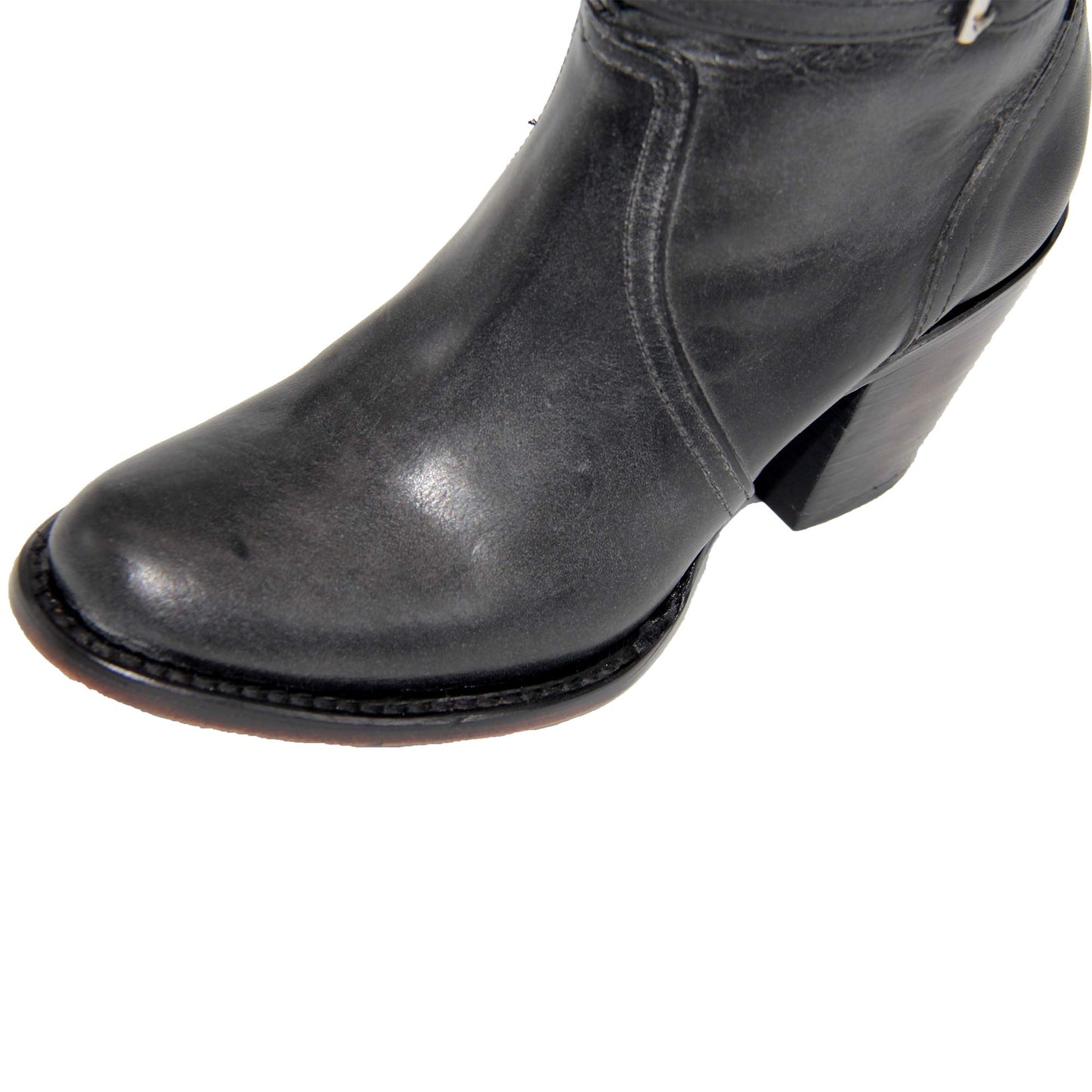 Womens Leather Western Cowboy Ankle Boot