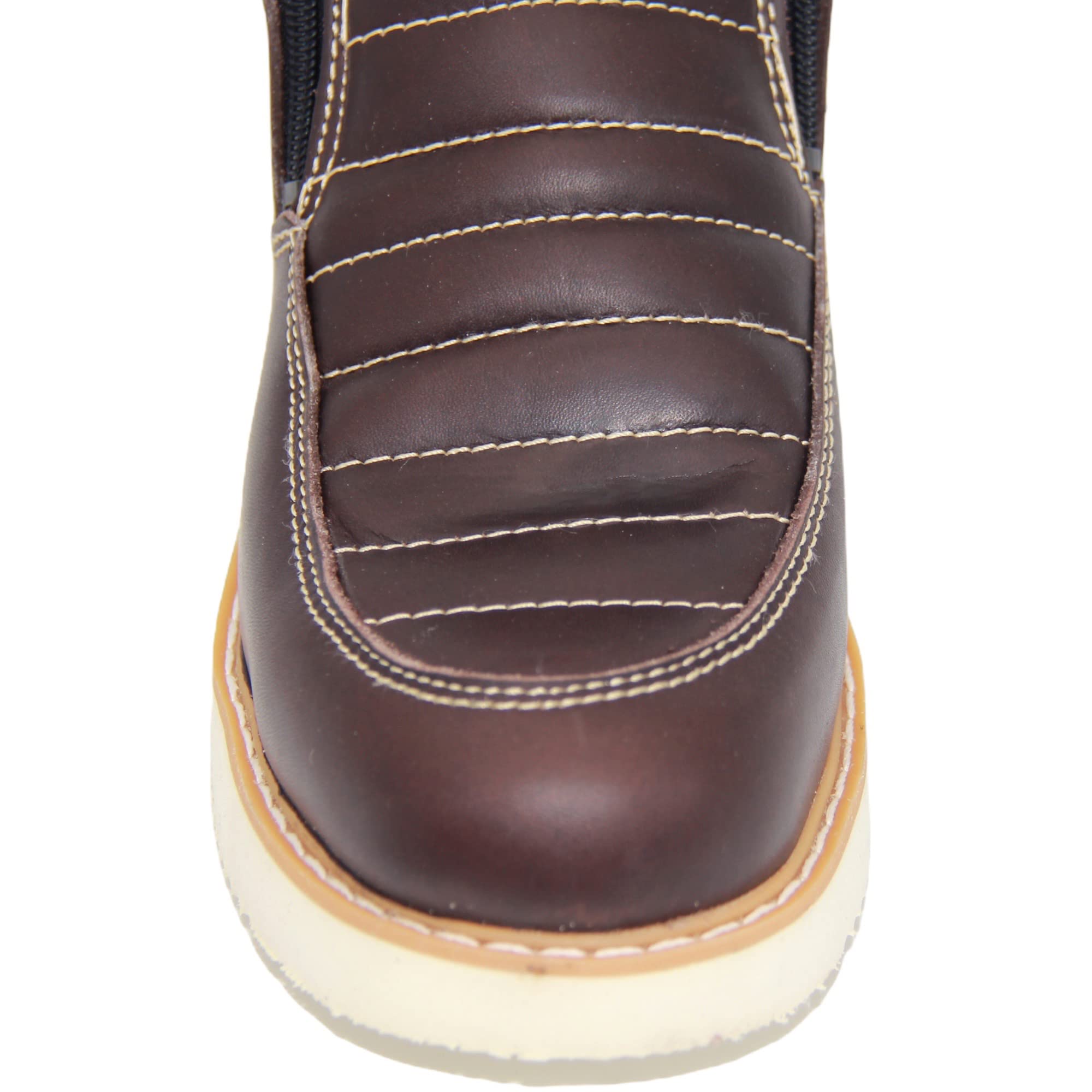 Men's Double Zipper Moc Leather Work Boot