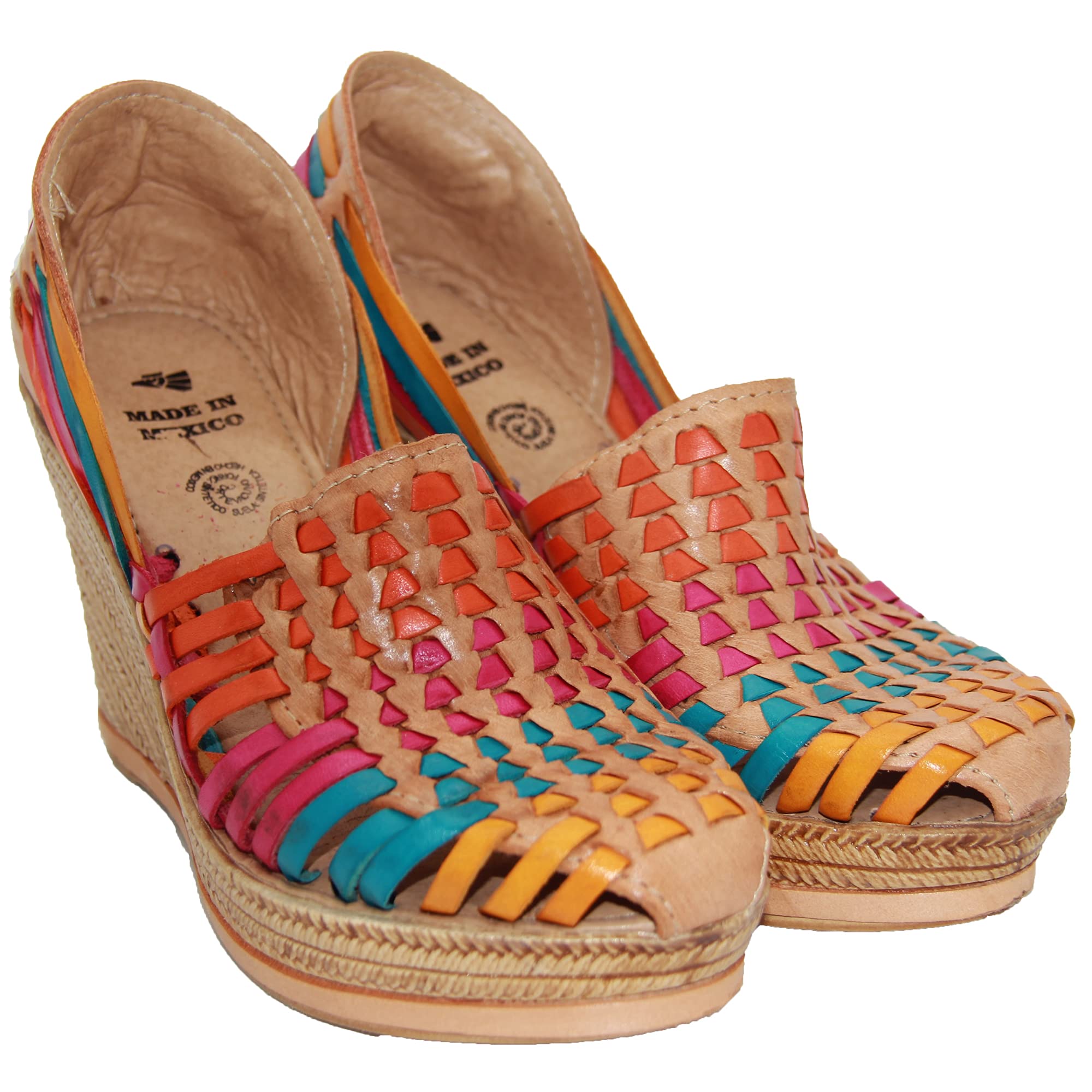Women's Leather Mexican Huarache Sandal, Women's Huarache Leather Wedge Sandal