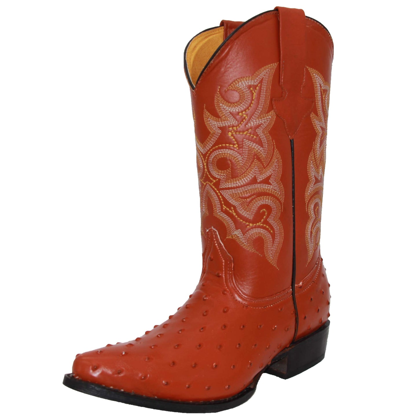 Men's Embossed Ostrich Quill Print Cowboy Boot