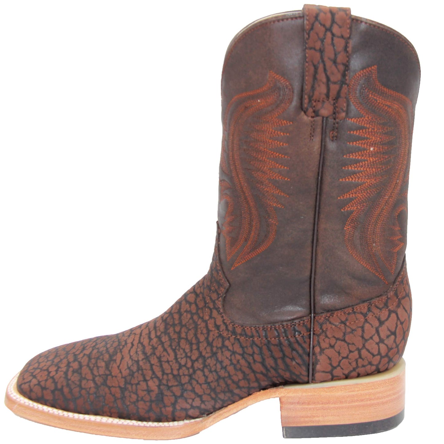 Men's Genuine Leather Bull Neck Square Toe Western Boot