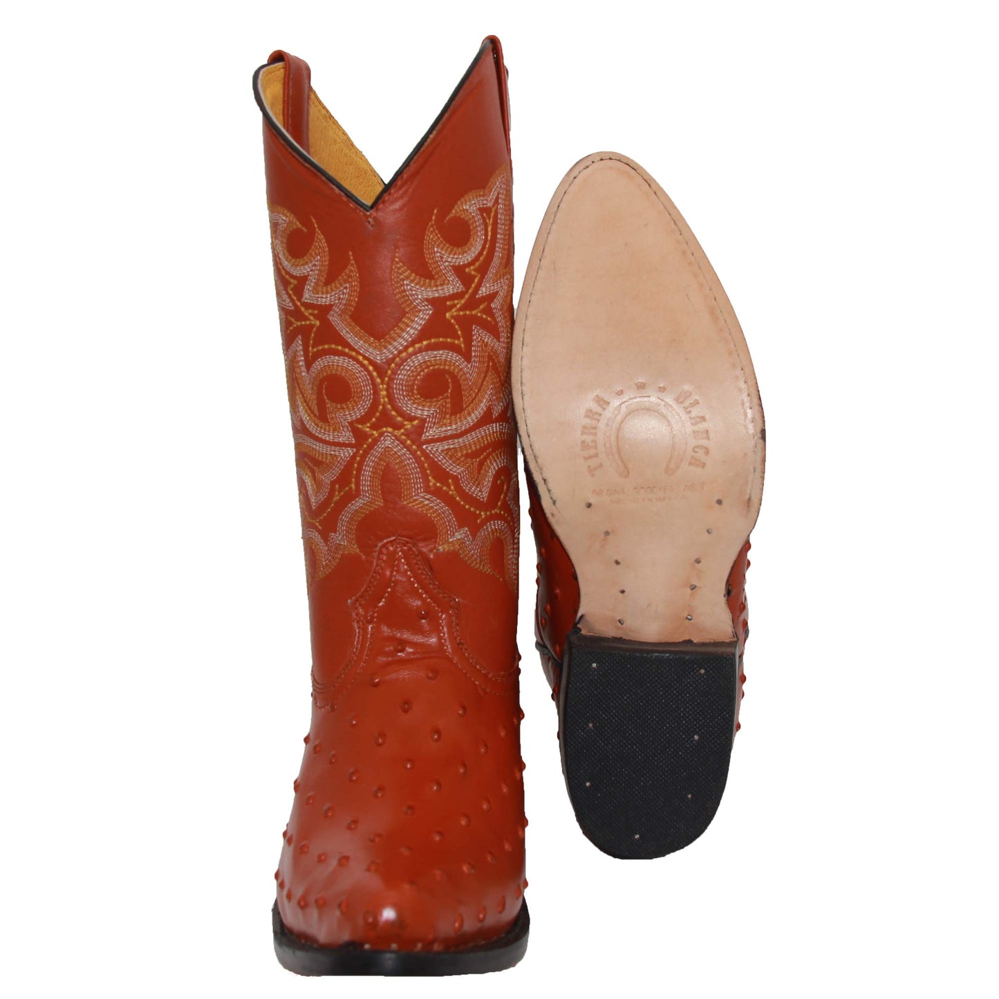 Men's Embossed Ostrich Quill Print Cowboy Boot