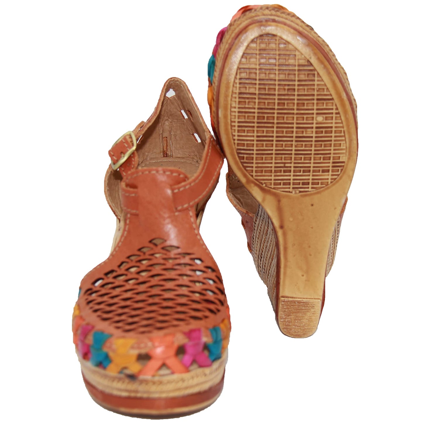 Women's Leather Mexican Huarache Wedge Sandal