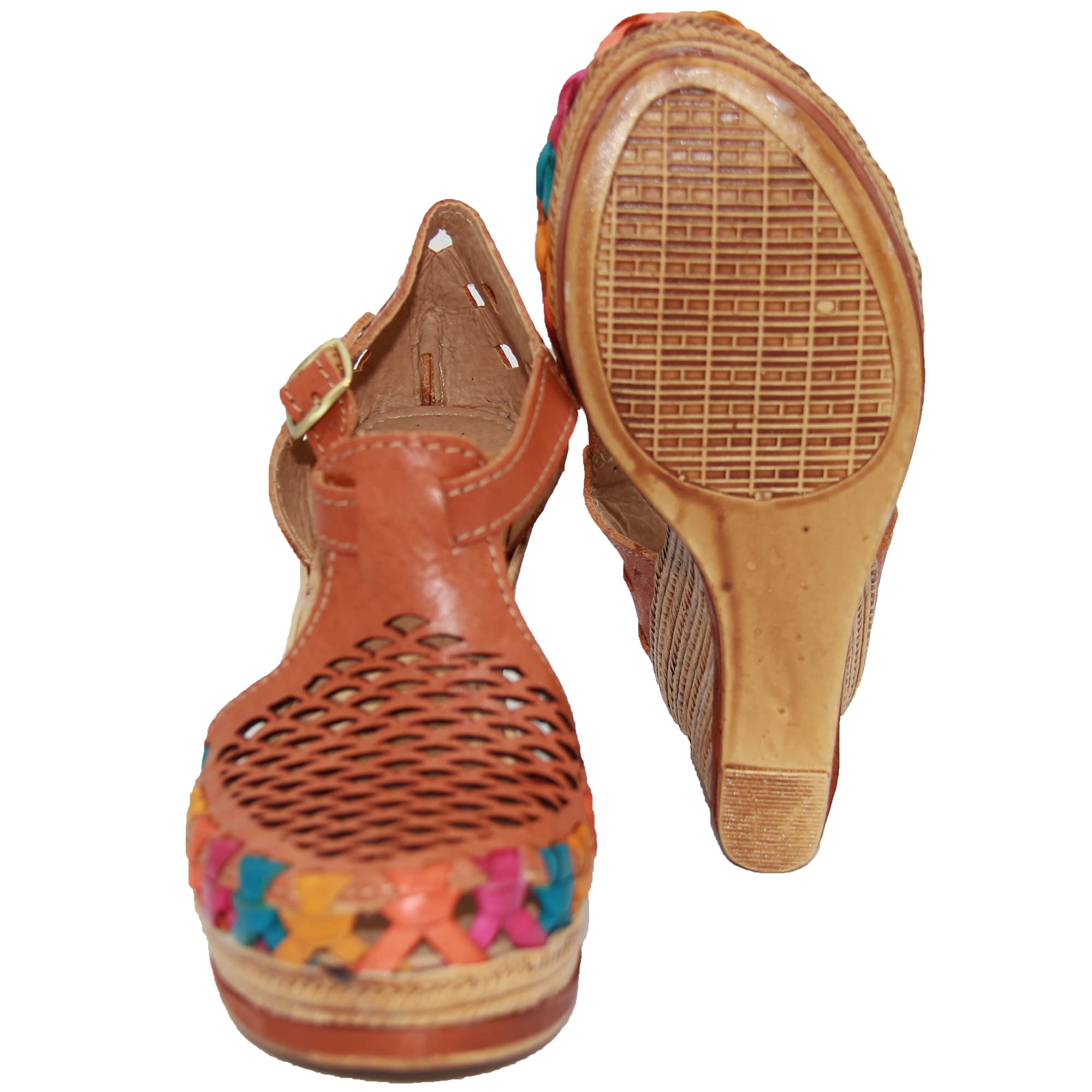 Women's Leather Mexican Huarache Sandal, Women's Huarache Leather Wedge Sandal