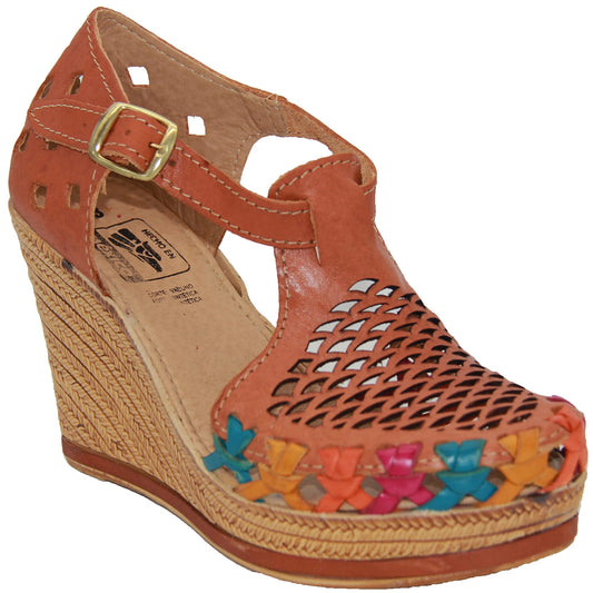 Women's Leather Mexican Huarache Wedge Sandal