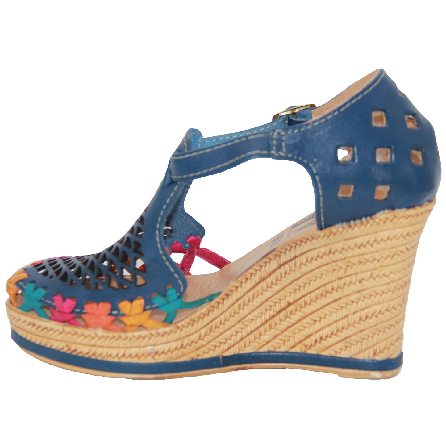 Women's Leather Mexican Huarache Wedge Sandal