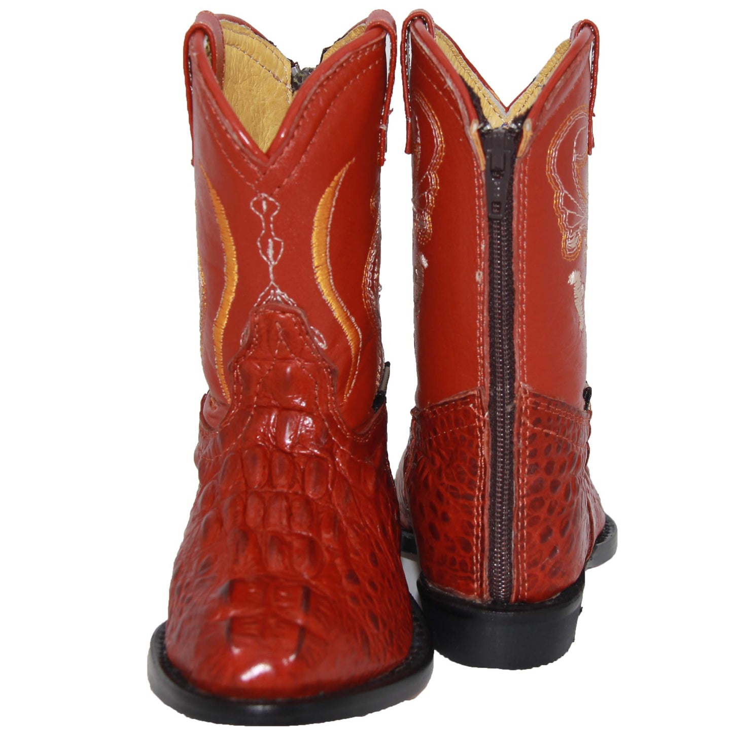 Toddler Infant Crocodile Print Oval Toe Western Boot