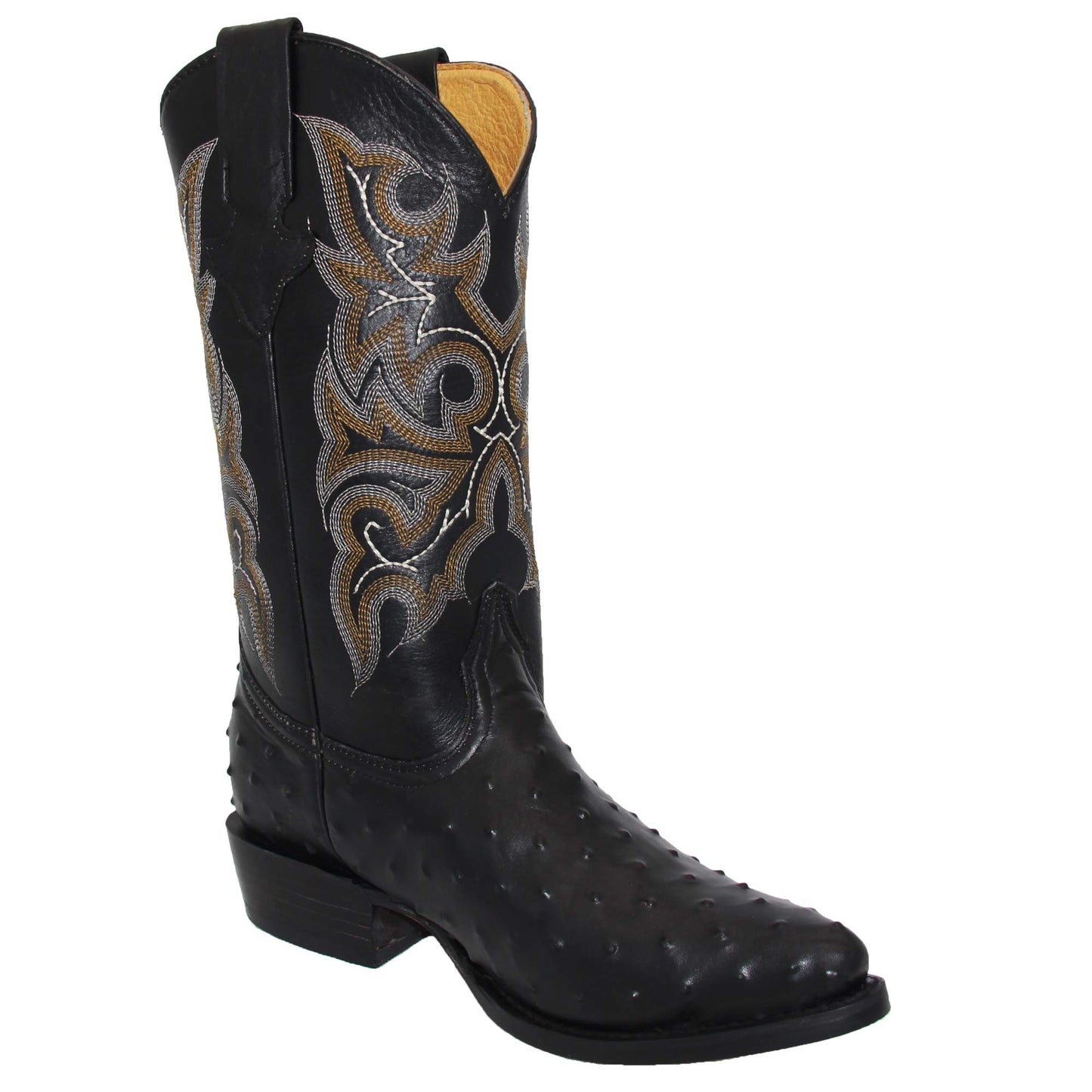 Men's Embossed Ostrich Quill Print Cowboy Boot