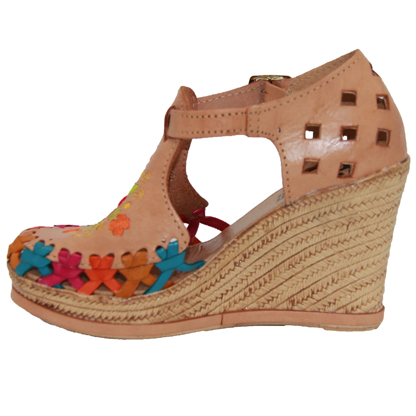 Women's Leather Mexican Huarache Wedge Sandal