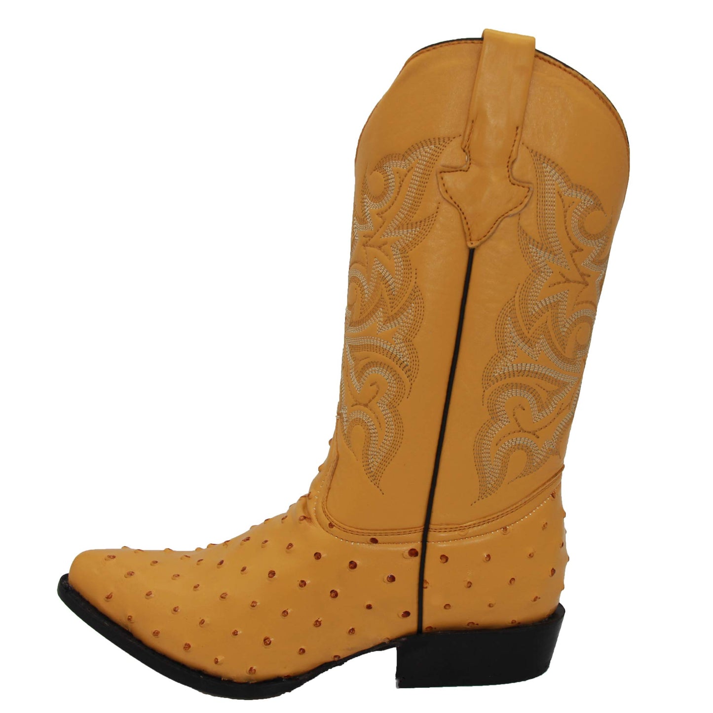 Men's Embossed Ostrich Quill Print Cowboy Boot