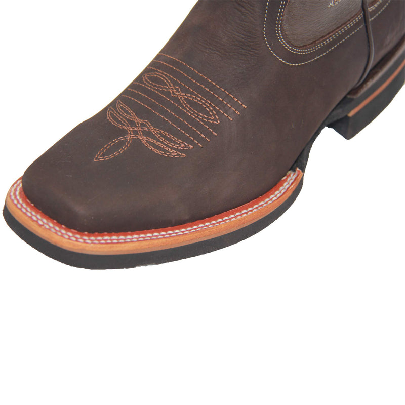 Men's Leather Cowboy Square Toe Boot