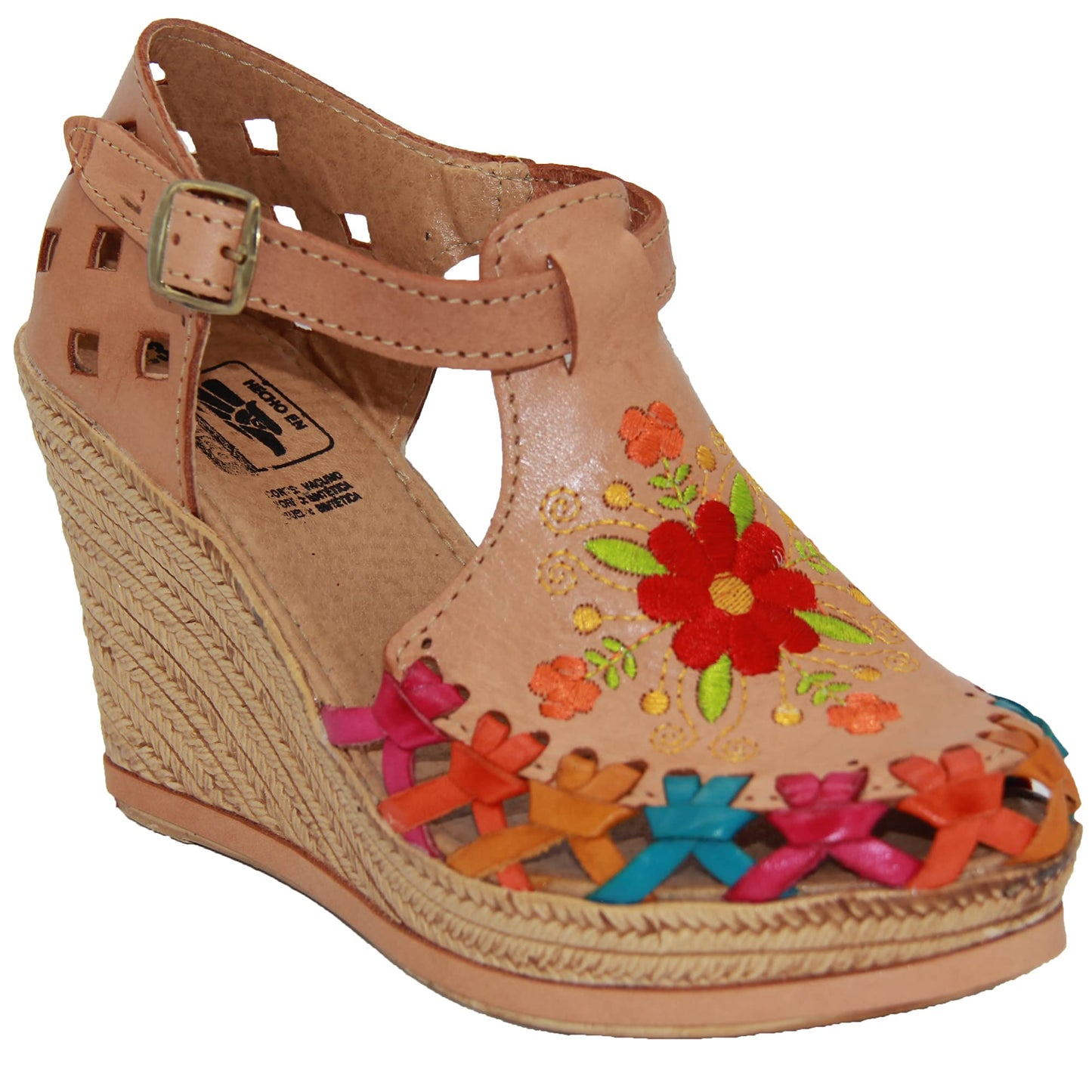 Women's Leather Mexican Huarache Wedge Sandal