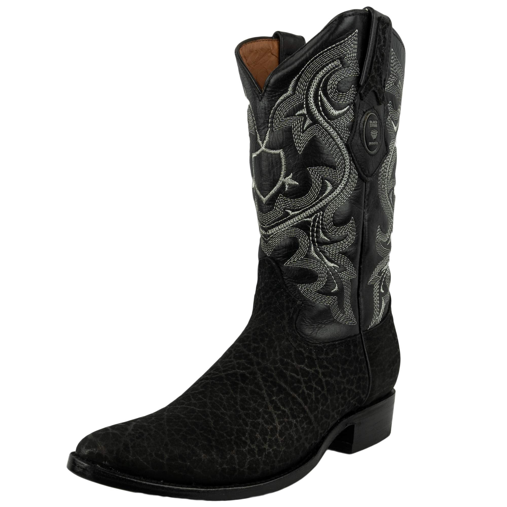 Mens Genuine Bull Neck Leather Cowboy Boot – The Western Shops