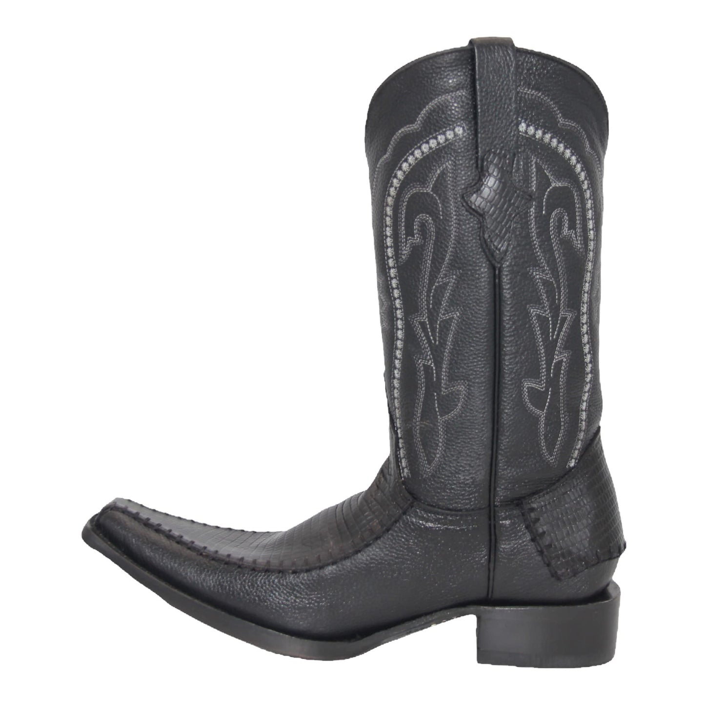 Men’s Genuine Leather Lizard Print Mid Calf Dress Cowboy Boots