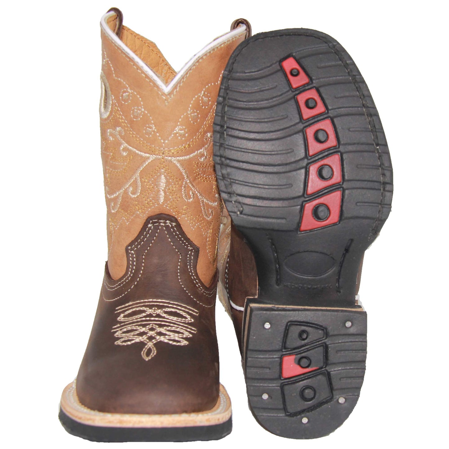 Kids Genuine Leather Square Toe Cowboy Boot (Toddler/Little Kid)