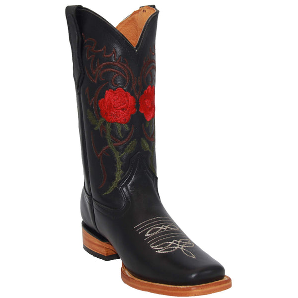 Women’s Leather Floral Embroidered Cowgirl Western Boot