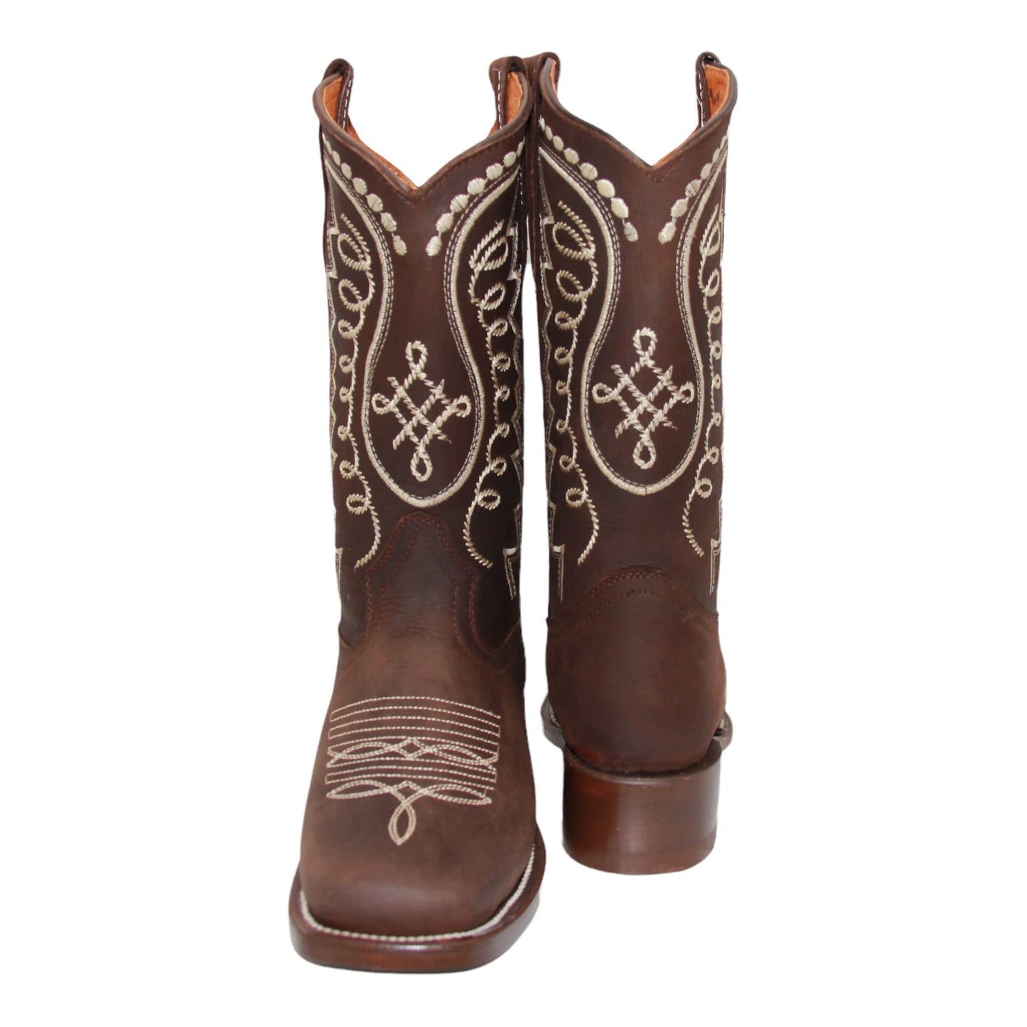 Women’s Dark Brown Leather Mid Calf Western Boot