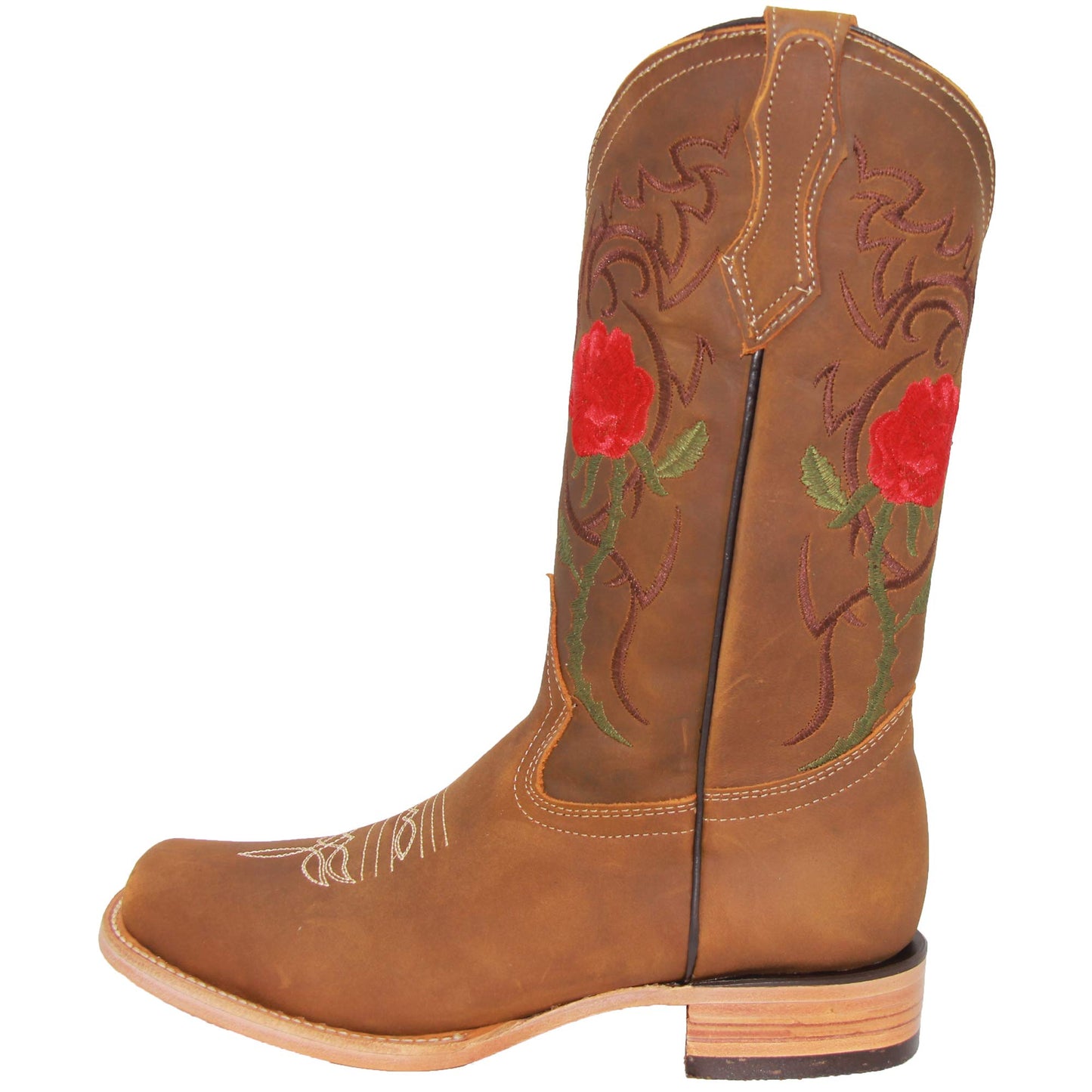 Women’s Leather Floral Embroidered Cowgirl Western Boot