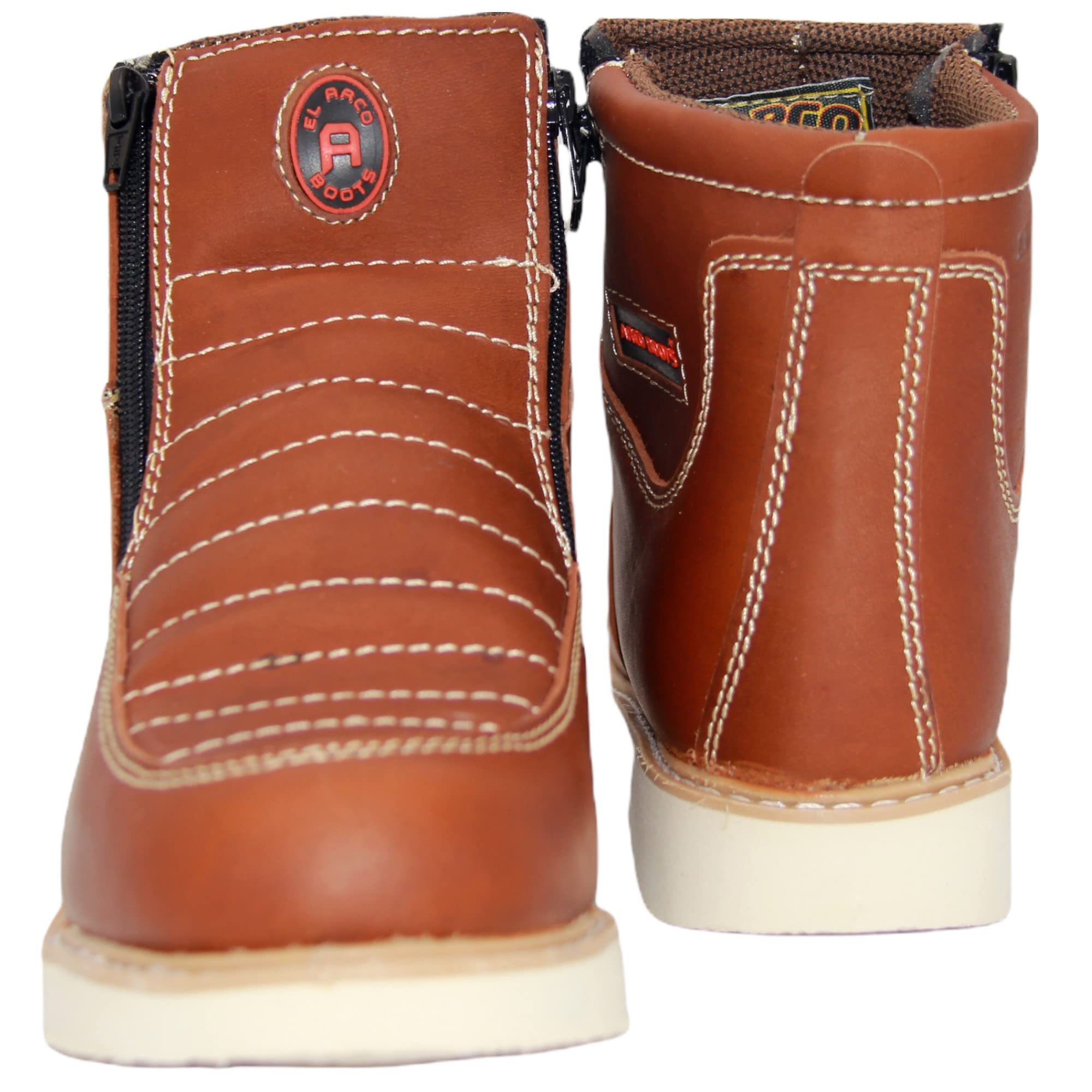 Men's Double Zipper Moc Leather Work Boot