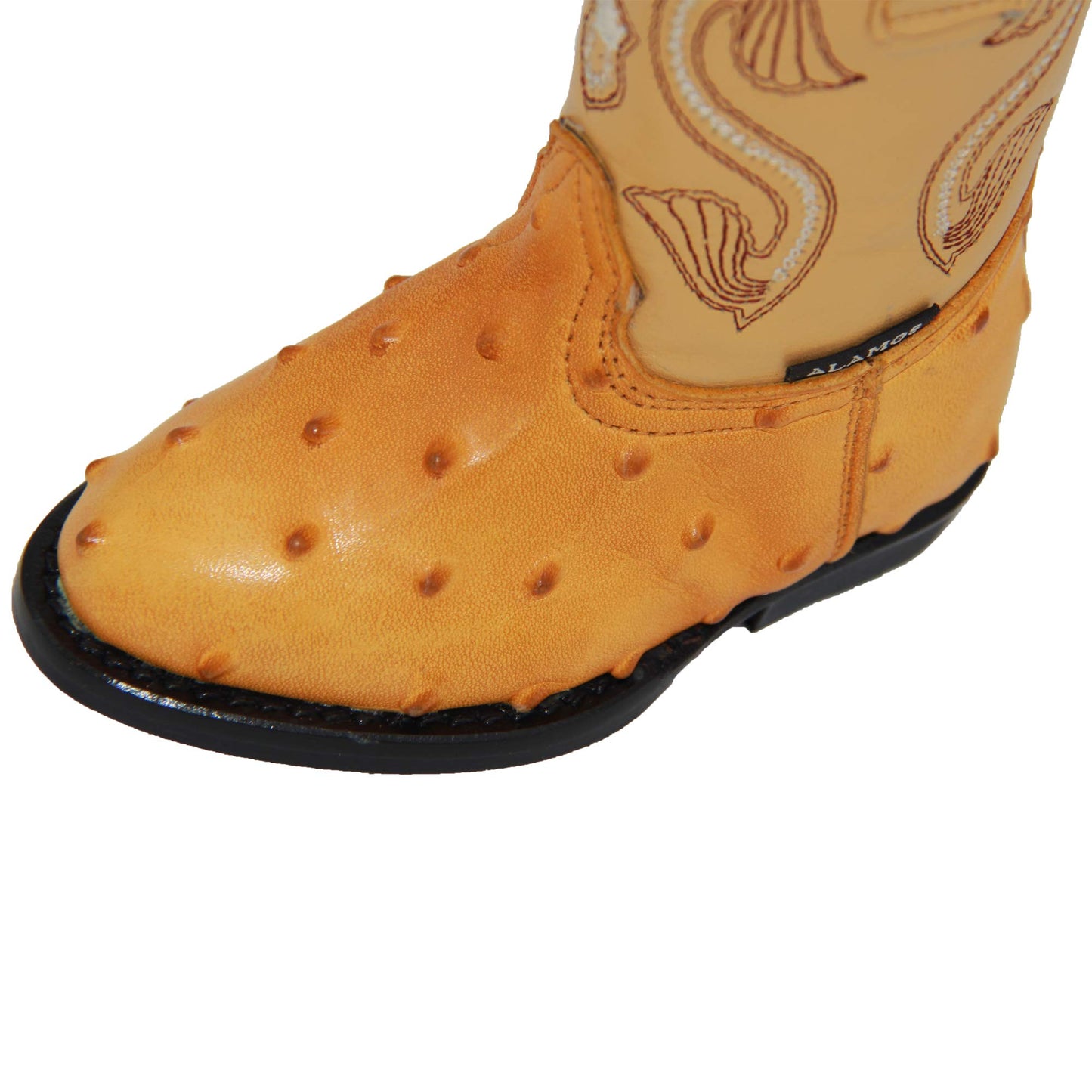 Infant Toddler Oval Toe Ostrich Print Cowboy Boot