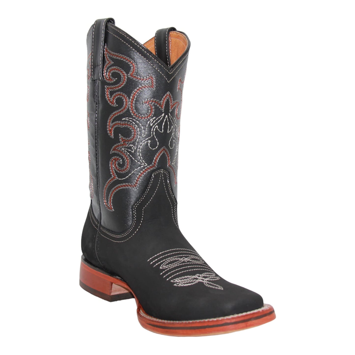 Men's Genuine Leather Square Toe Cowboy Boot