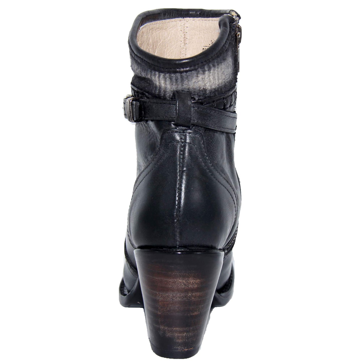 Womens Leather Western Cowboy Ankle Boot