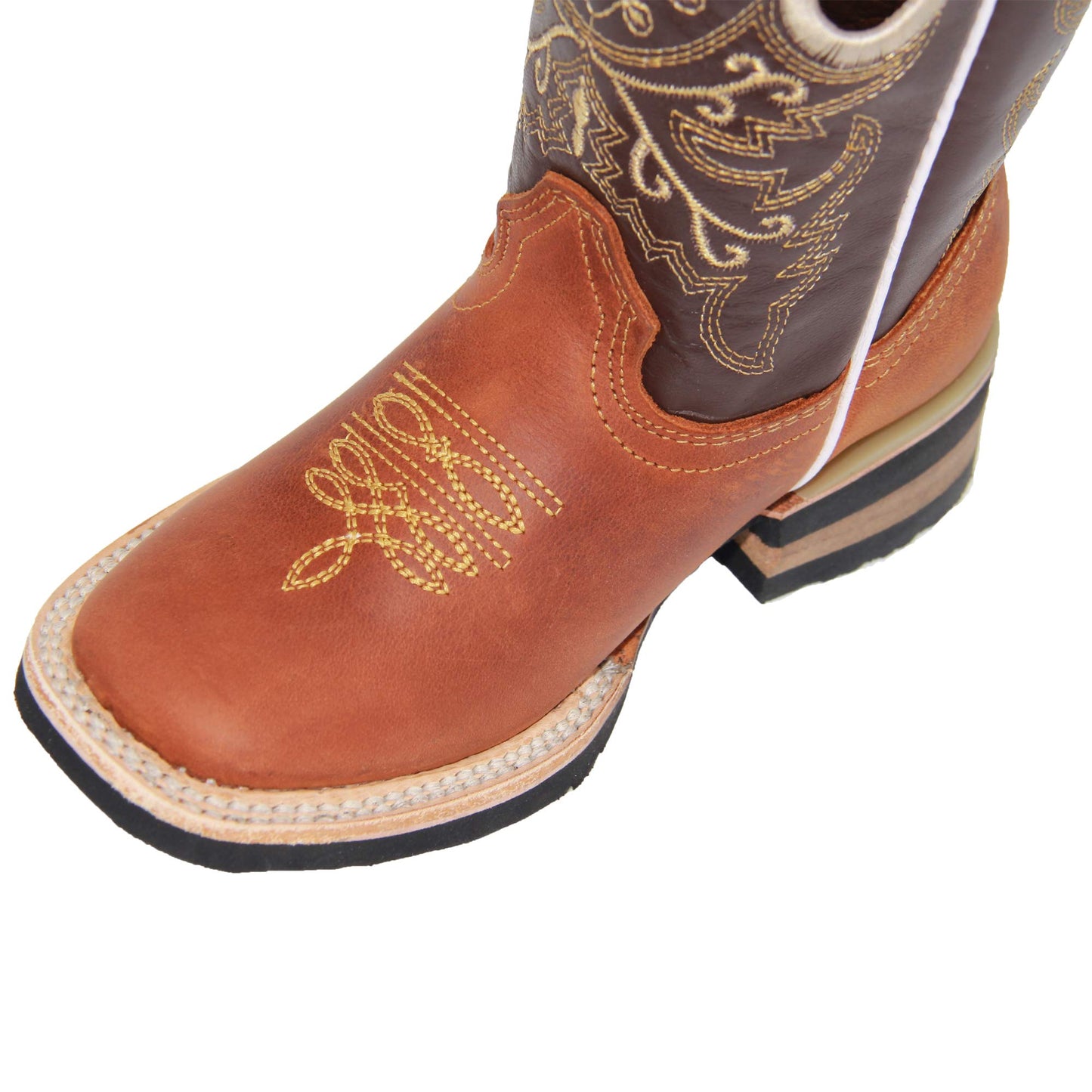 Kids Genuine Leather Square Toe Cowboy Boot (Toddler/Little Kid)