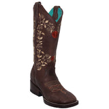 Womens Western Square Toe Leather Boots