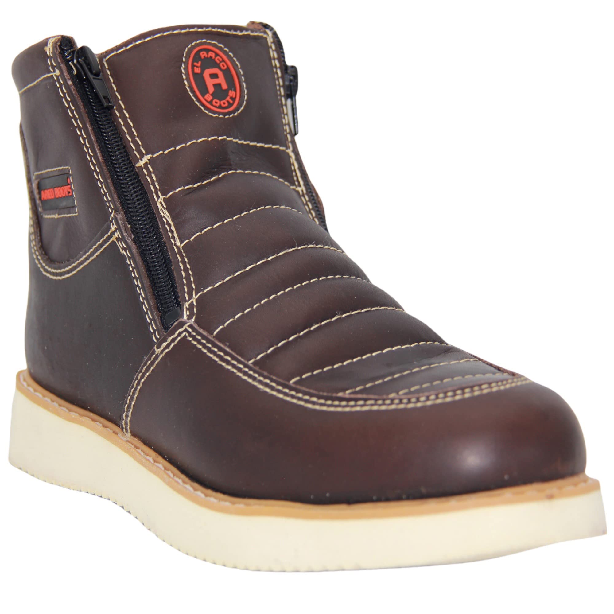 Men's Double Zipper Moc Leather Work Boot