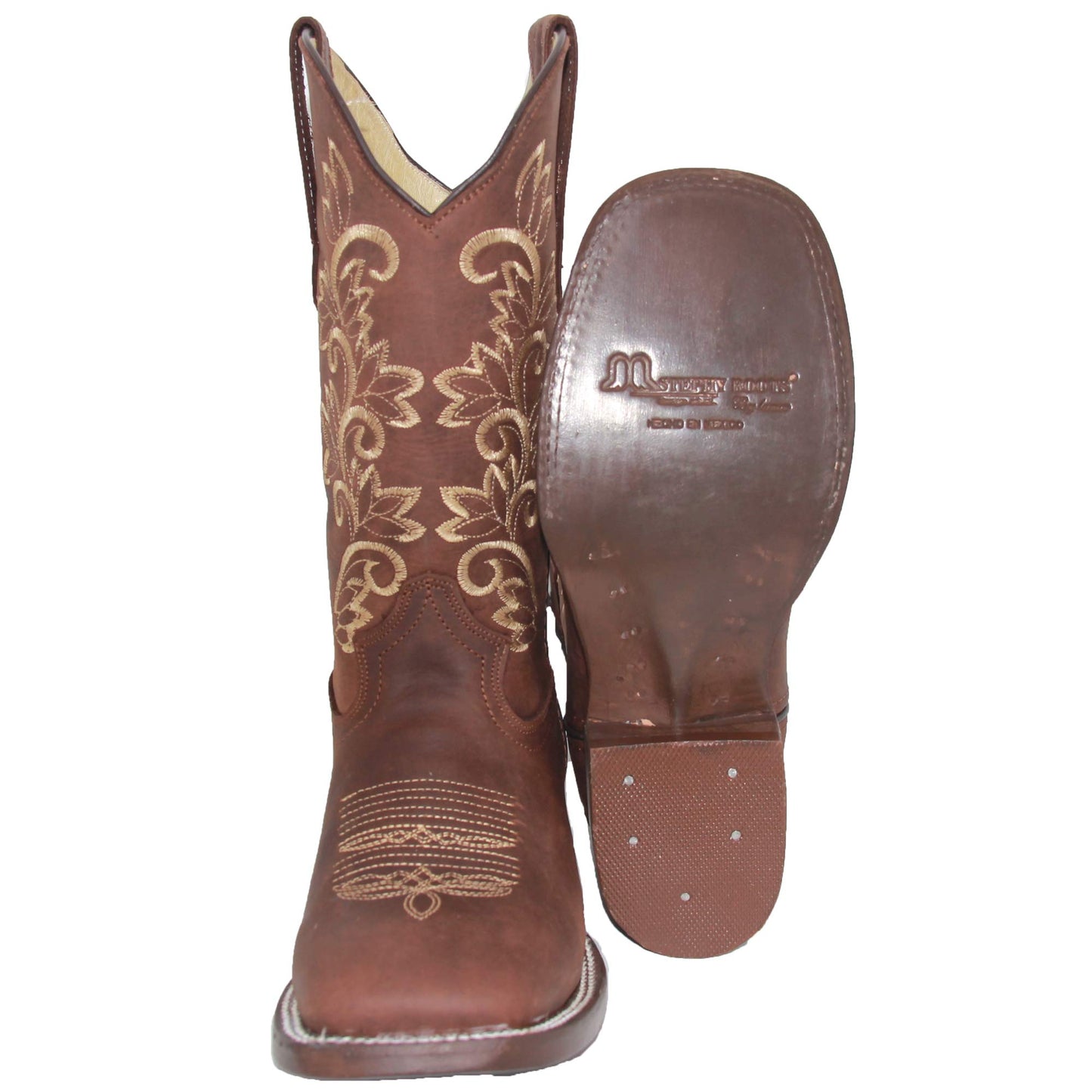 Womens Embroidered Leather Cowgirl Cowboy Square Toe Western Boots