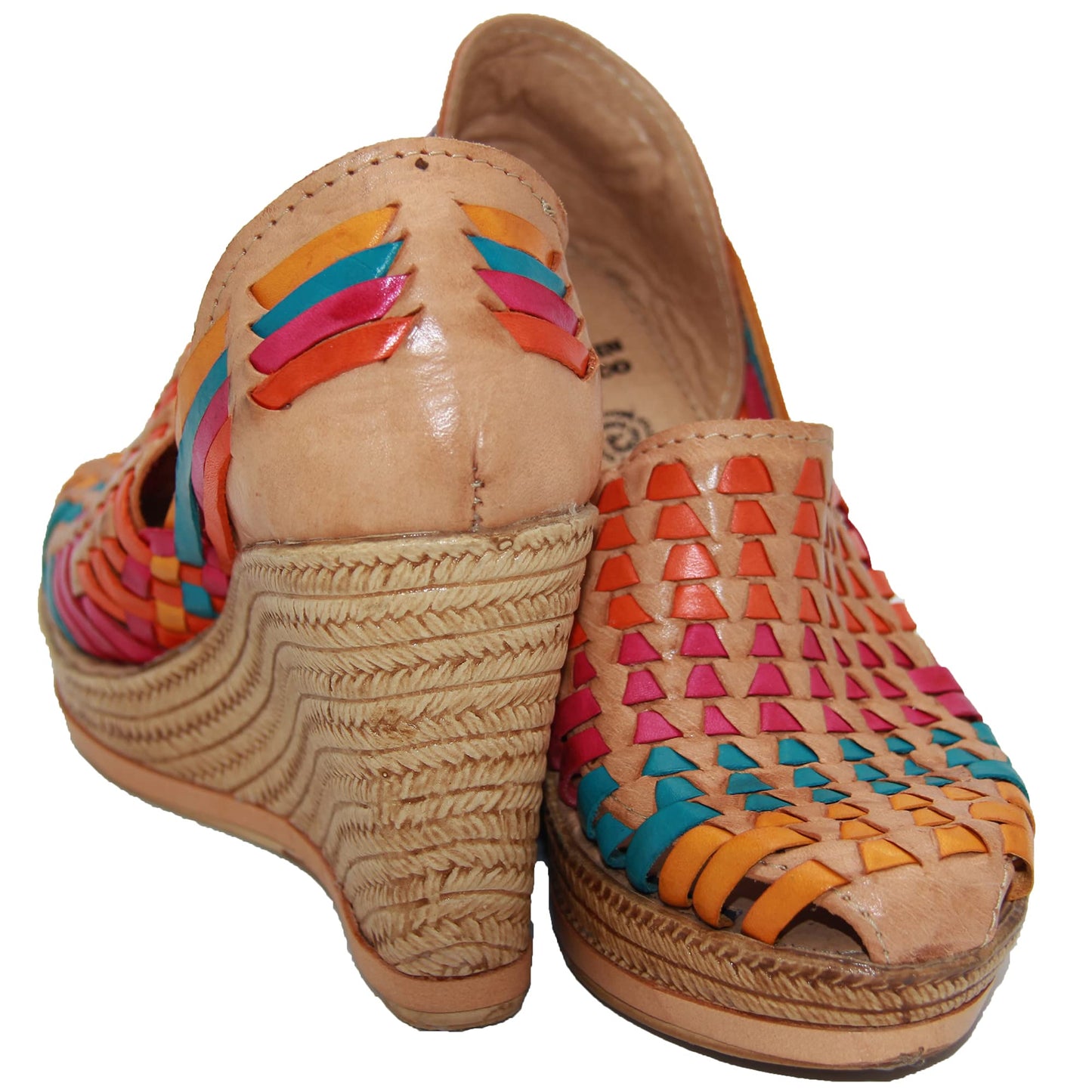 Women's Leather Mexican Huarache Wedge Sandal