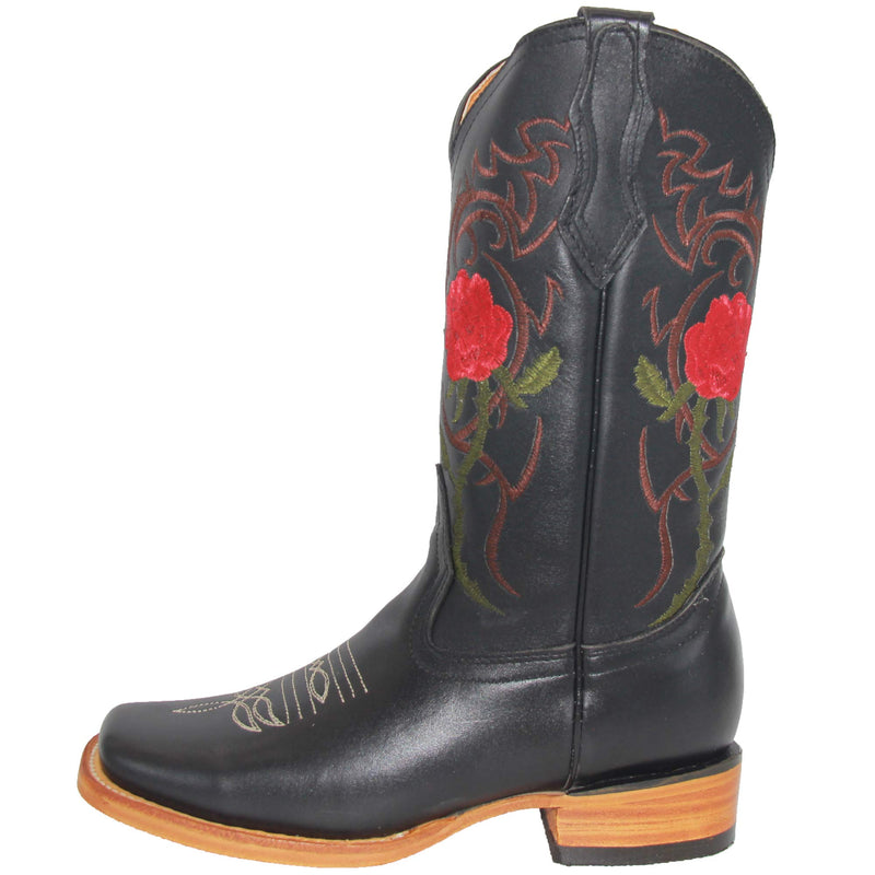 Women’s Leather Floral Embroidered Cowgirl Western Boot
