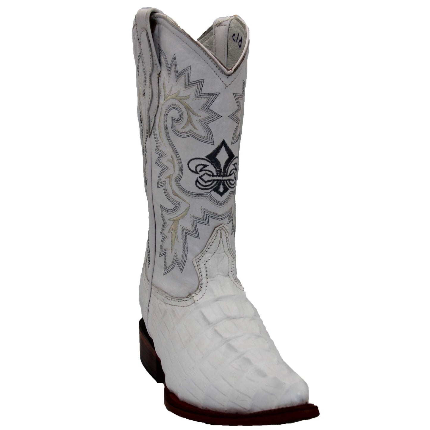 Mens Leather Crocodile Alligator Print Snip Toe Western Cowboy Boots