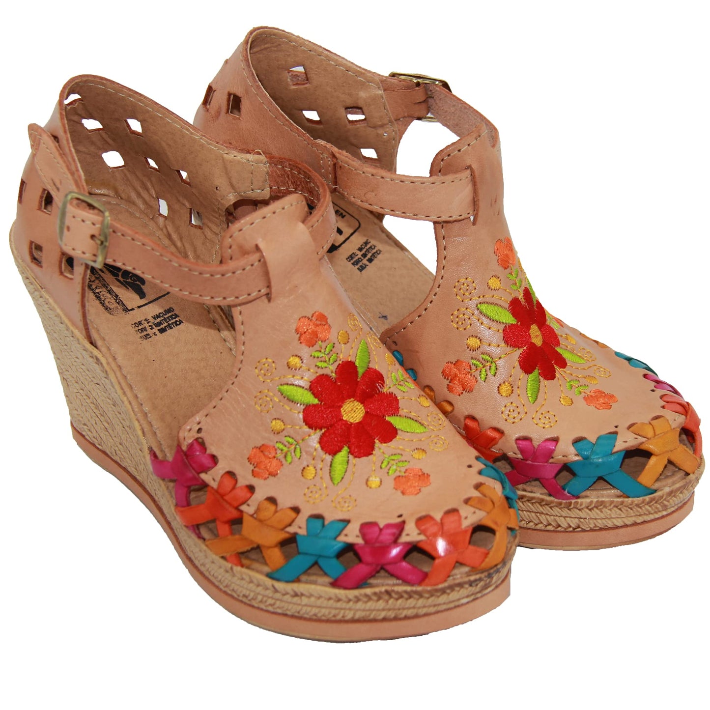 Women's Leather Mexican Huarache Wedge Sandal