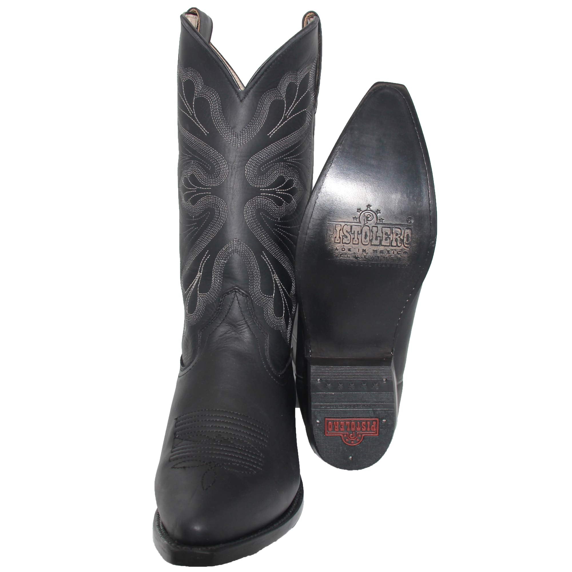 Men's Genuine Leather Cowboy Boots, J Toe Western Leather Boots