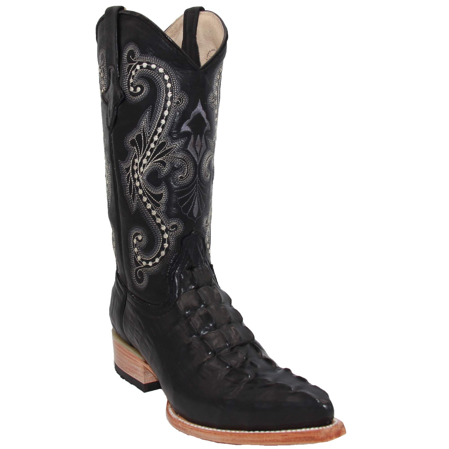 Mens Crocodile Alligator Print Leather Snip Toe Western Boots