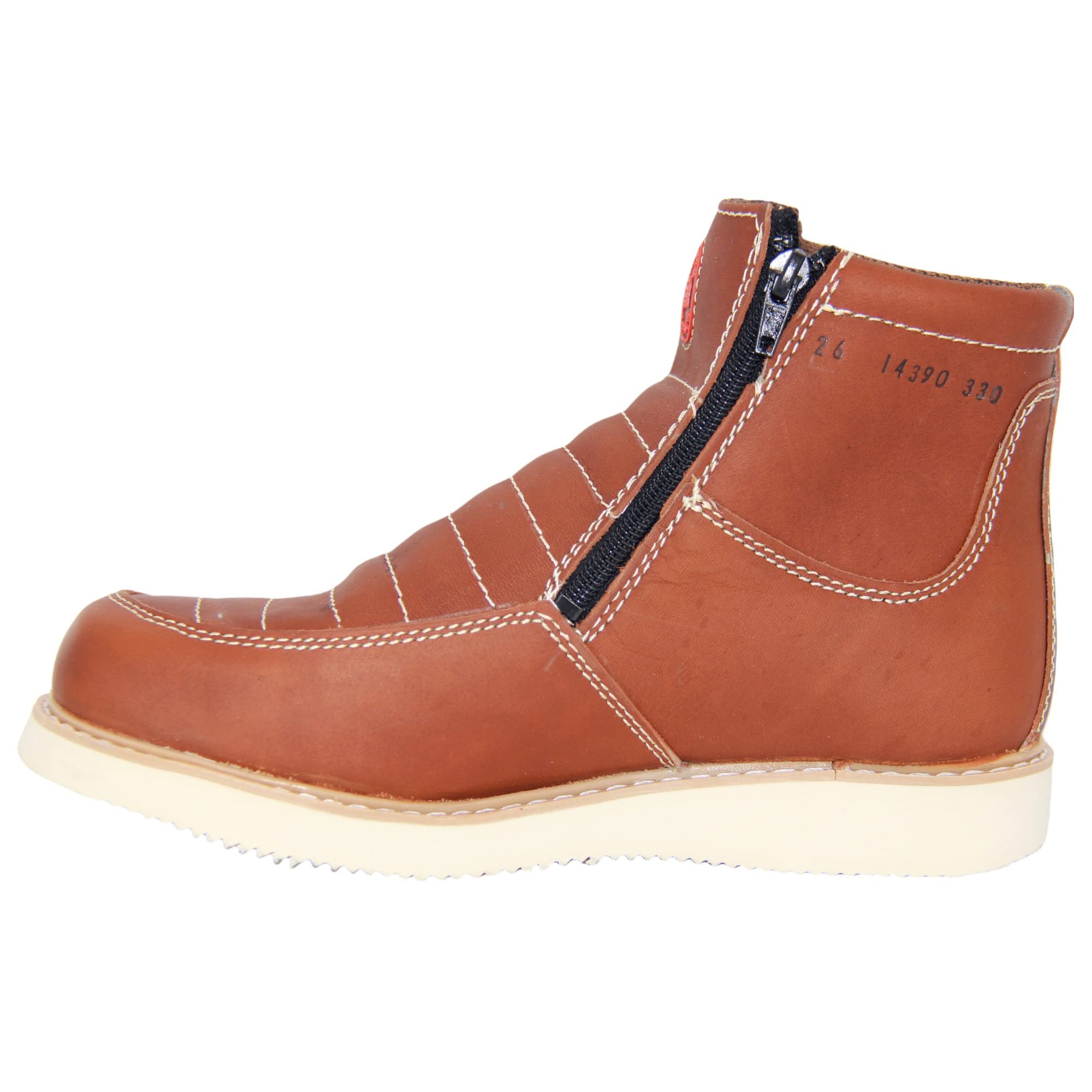Men's Double Zipper Moc Leather Work Boot