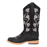 Women's Rose Embroidered Western Leather Boot