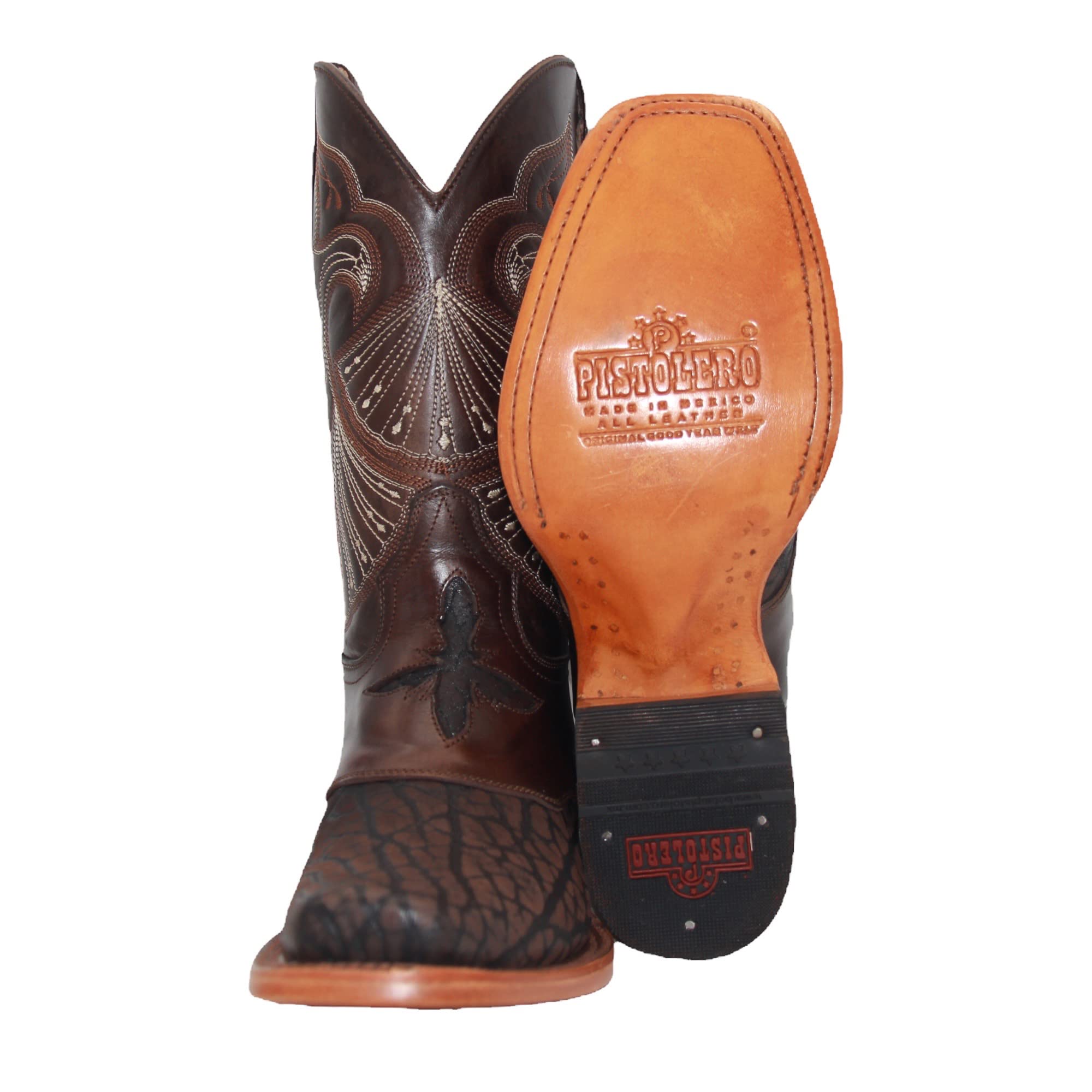 Men's Genuine Leather Square Toe Brown Dress Cowboy Western Boot