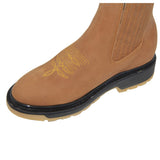 Mens Short Ankle Leather Soft Toe Work Boot