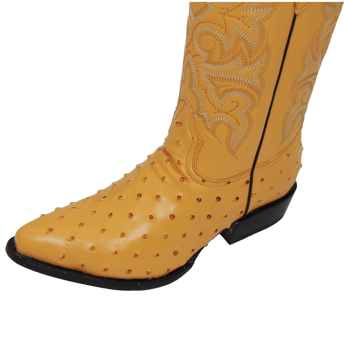 Men's Embossed Ostrich Quill Print Cowboy Boot