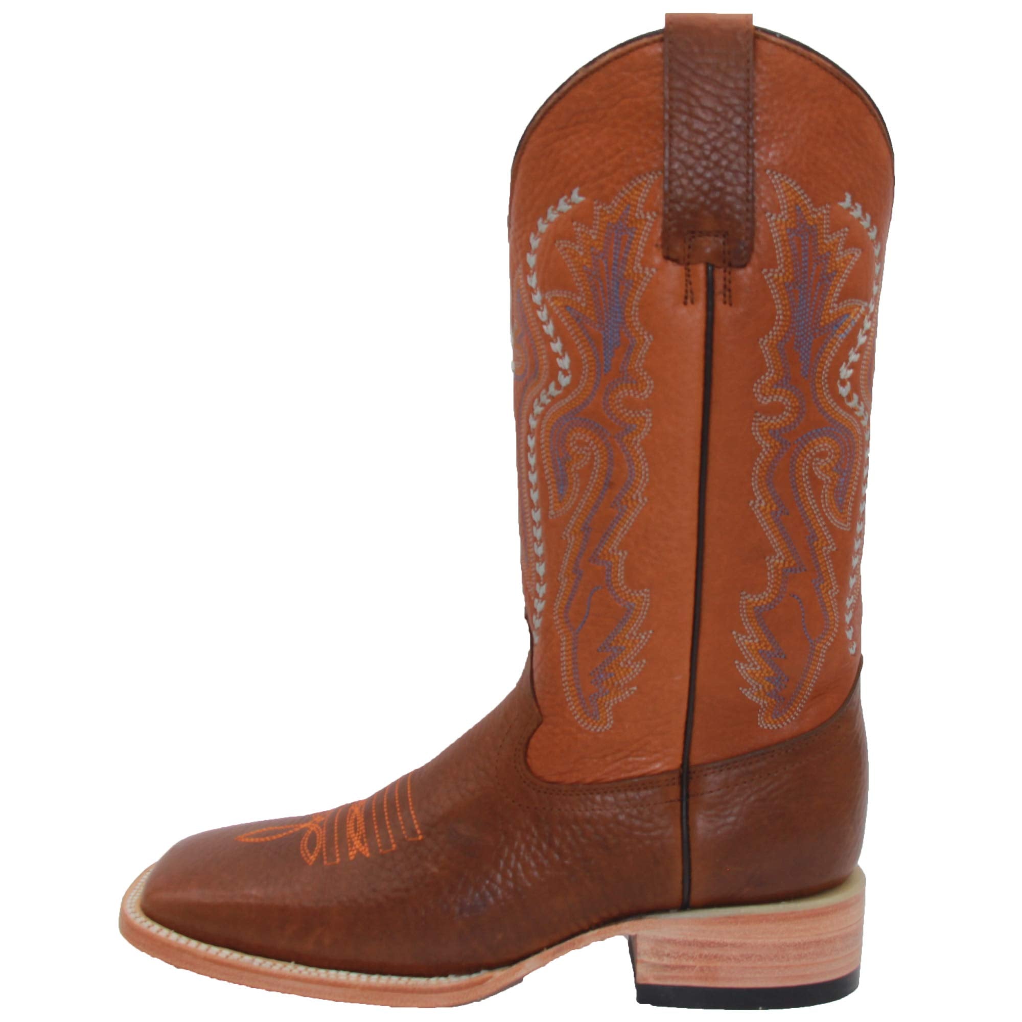 Men's Genuine Leather Western Boot Square Toe Cowboy Boot